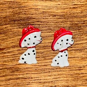 2 QTY JHB BUTTONS DALMATIAN PUPPY DOG METAL SHANK NOVELTY EMBELLISHMENT